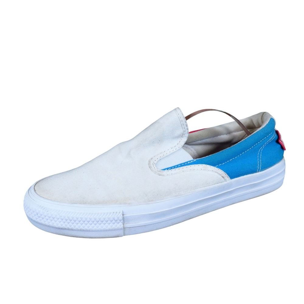 Converse CTAS Double Gore Women Slip On Sneaker Size 9 Daily Wear White Blue Red